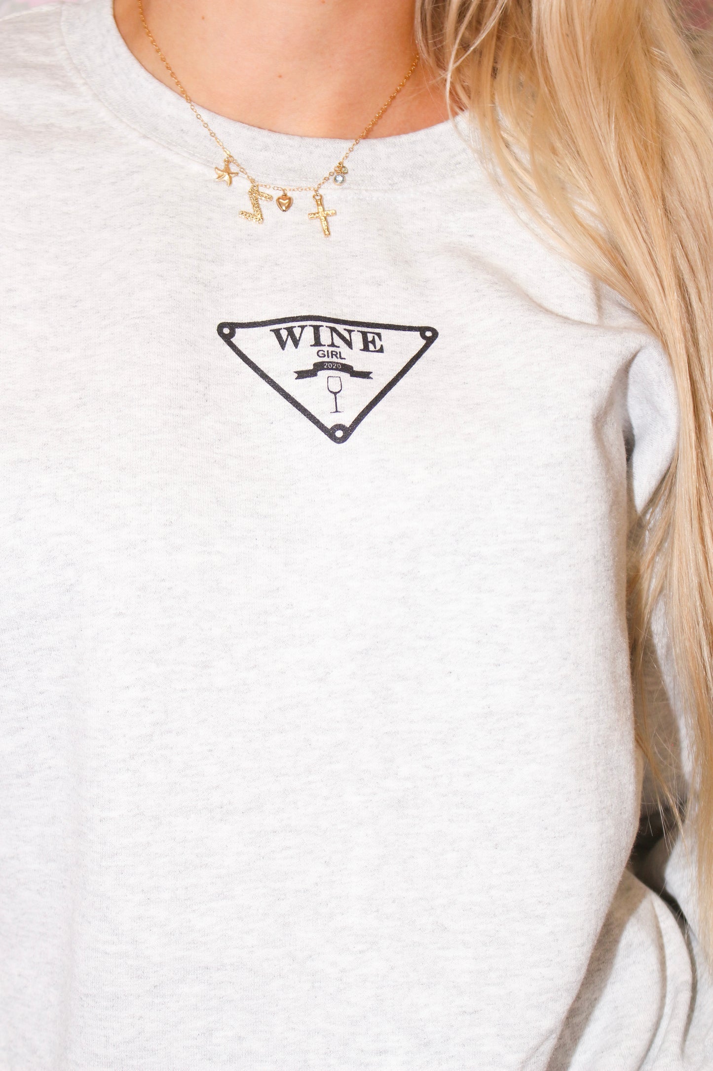 Designer Wine Girly Sweatshirt (GREY)