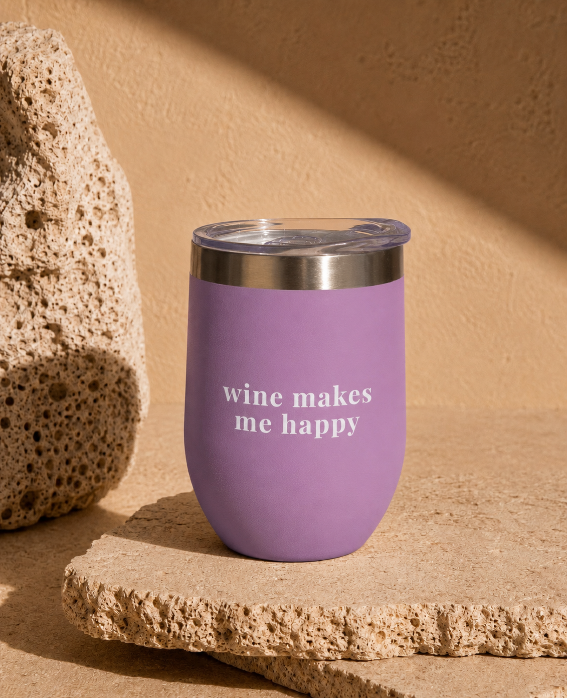 Wine Makes Me Happy Tumbler - Lilac