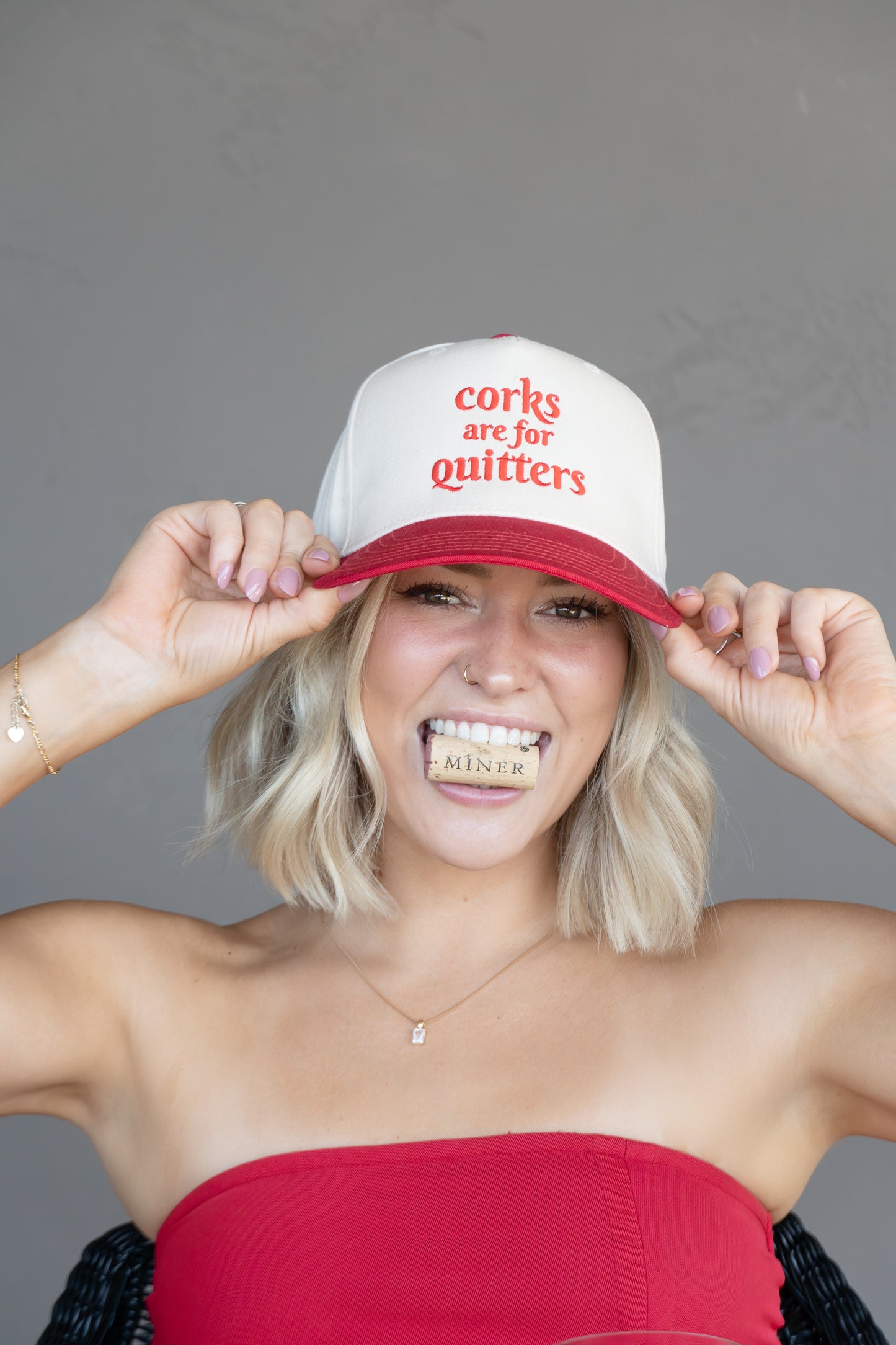 Corks Are For Quitters Hat - Red