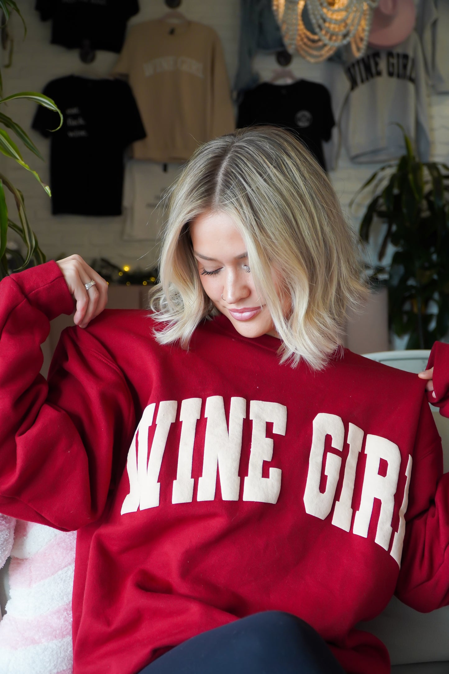 Red Wine Girl Sweatshirt