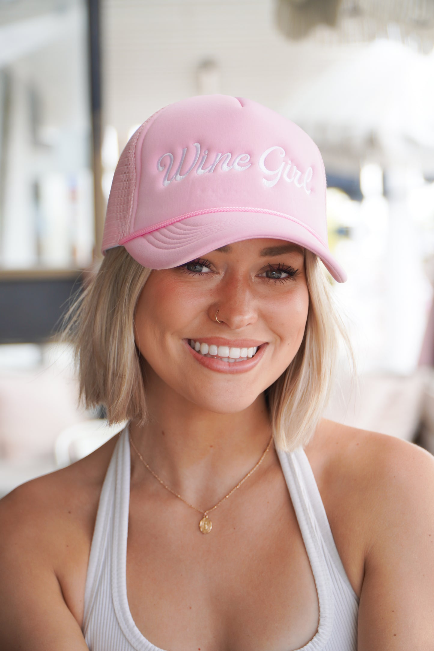 Wine Girl Pink Trucker Hat