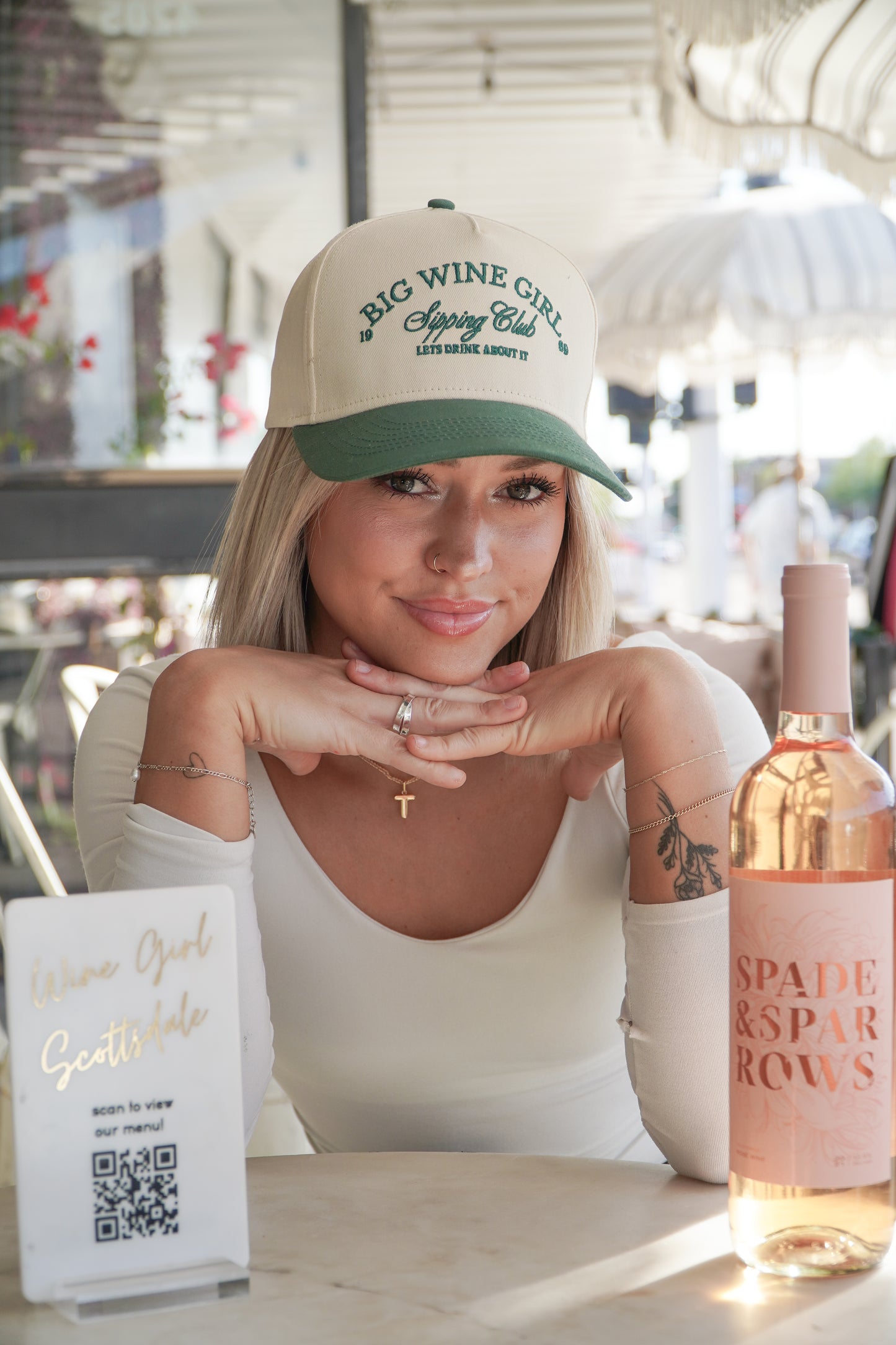 Big Wine Girl Hat in Green