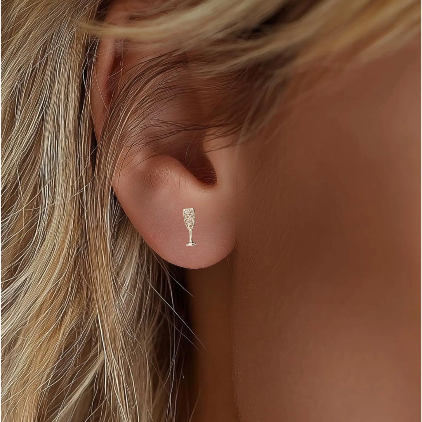 Champagne Mini Stud Earring