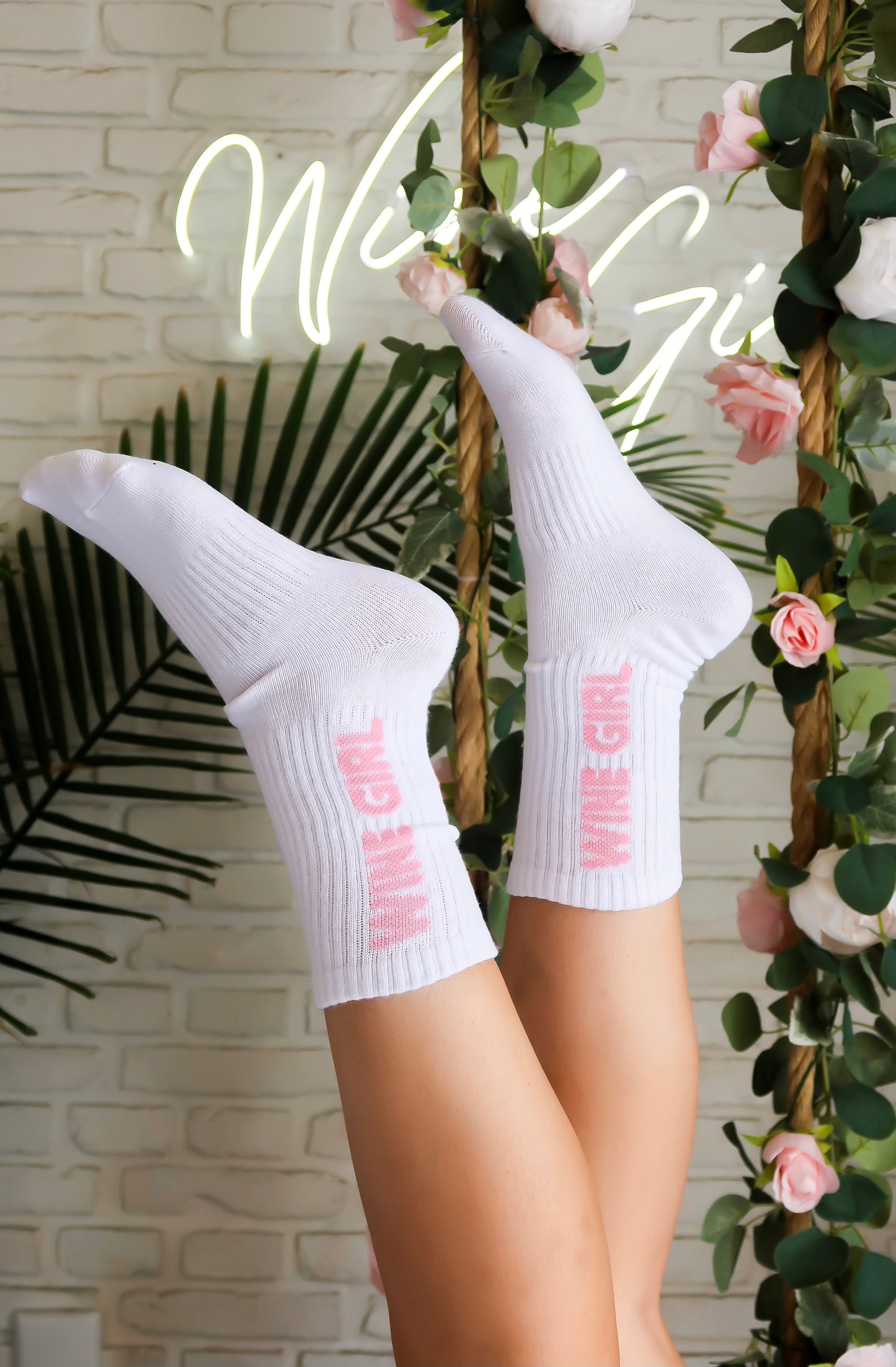 Wine Girl Pink Socks