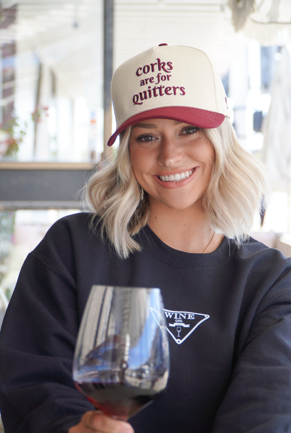 Corks Are For Quitters Hat “Cabernet Red”