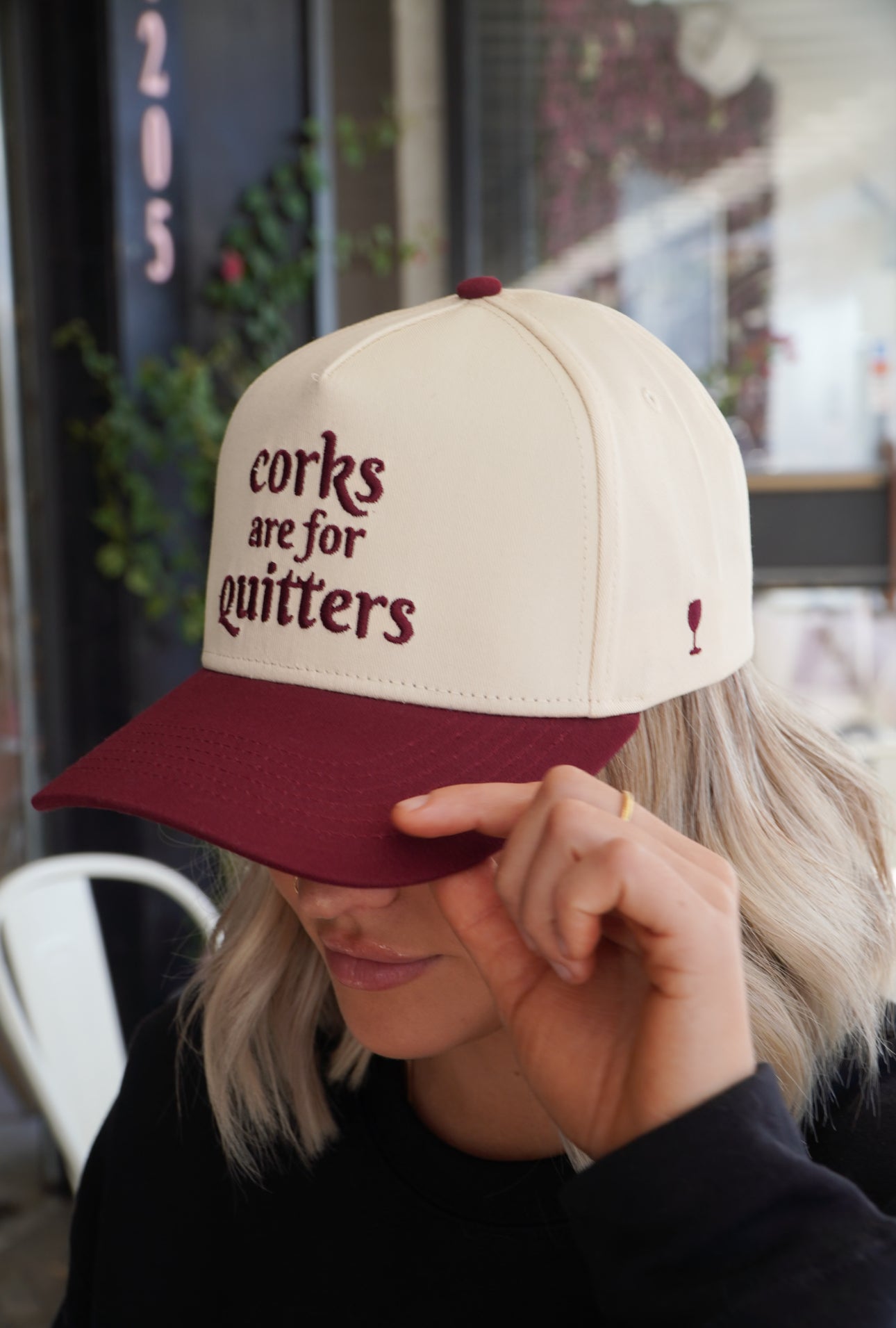 Corks Are For Quitters Hat “Cabernet Red”