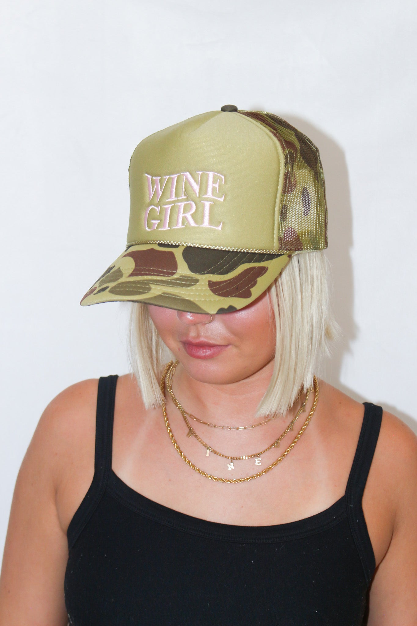 Camo Wine Girl Trucker Hat