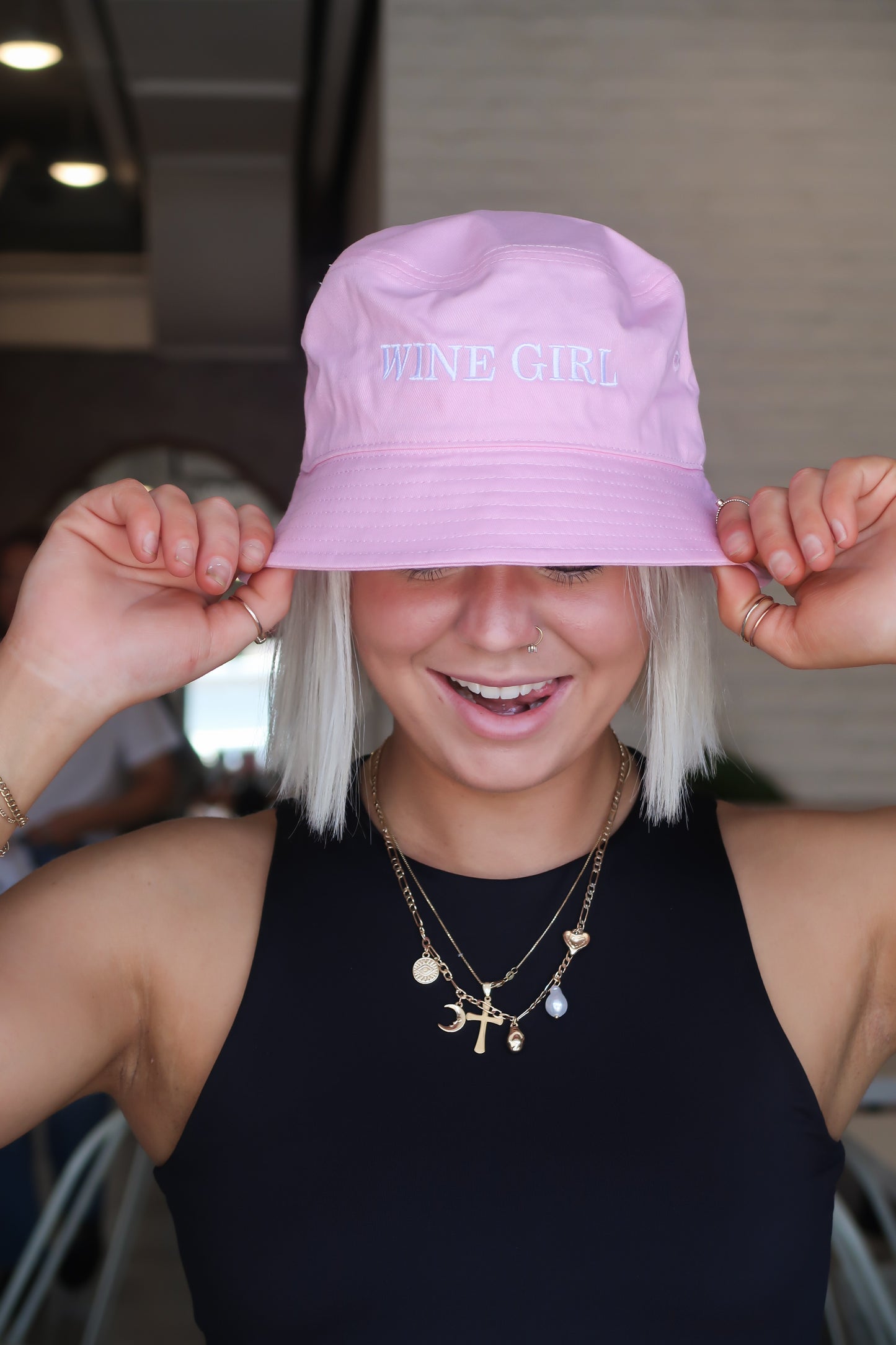 Pink Wine Girl Bucket Hat