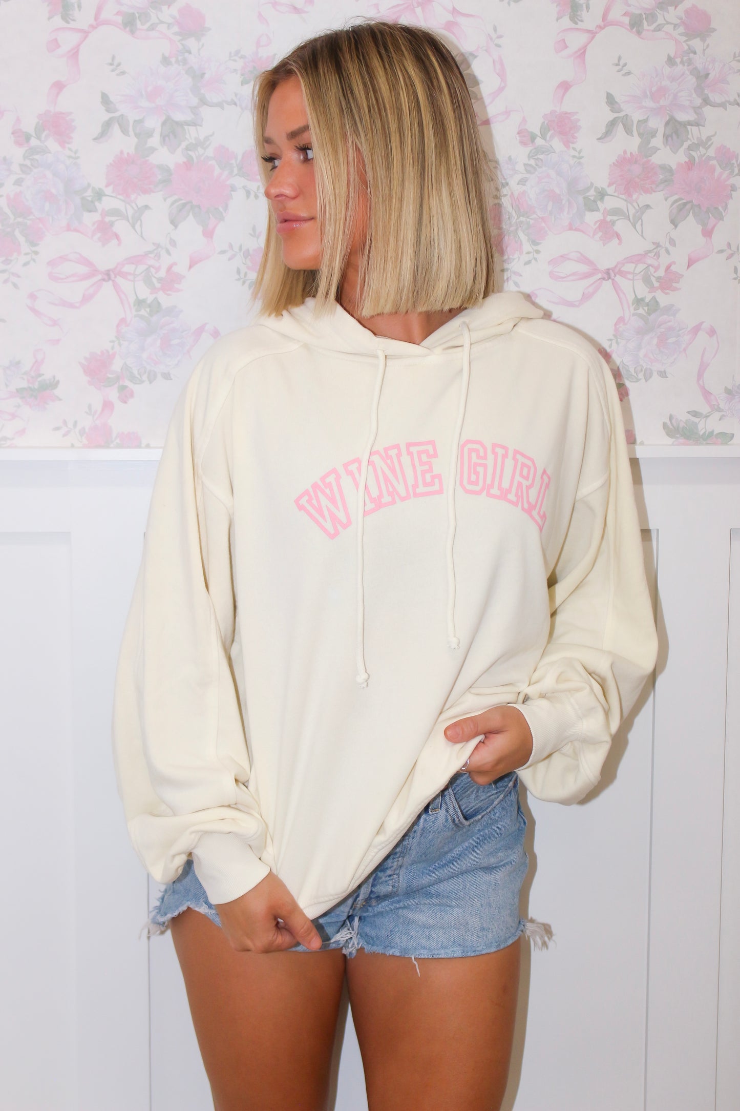 Cream "Wine Girl" Hoodie