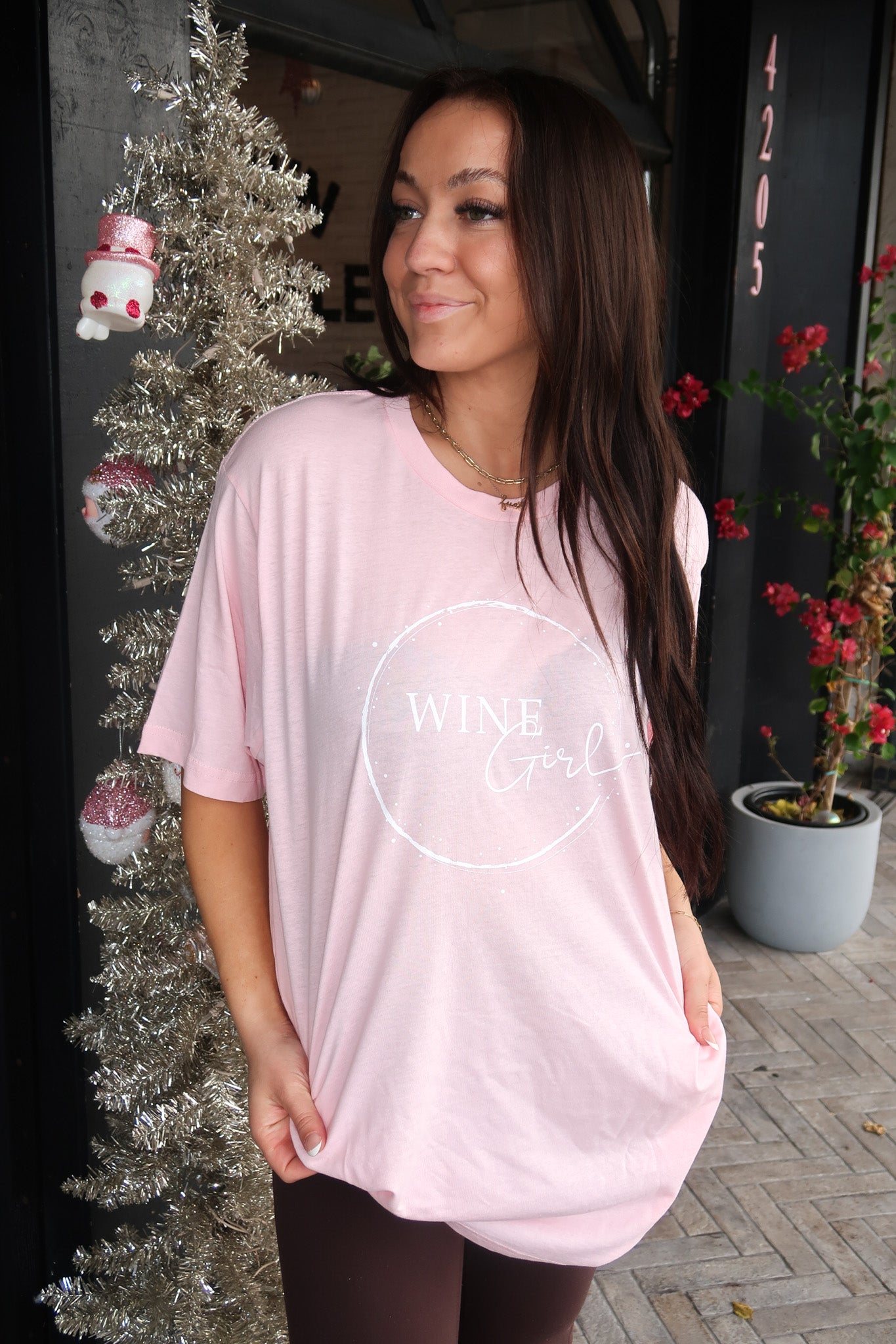 SALE - Light Pink Wine Girl Baggy Tee