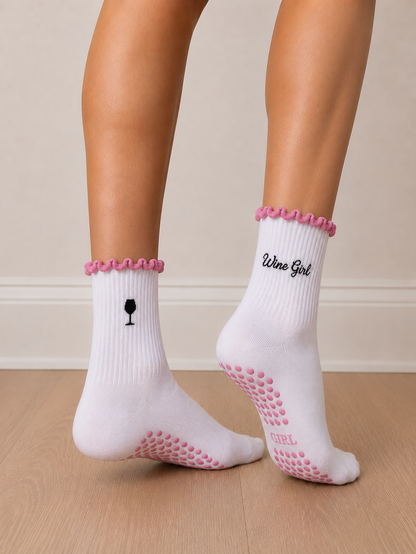 Wine Girl Pilates Socks