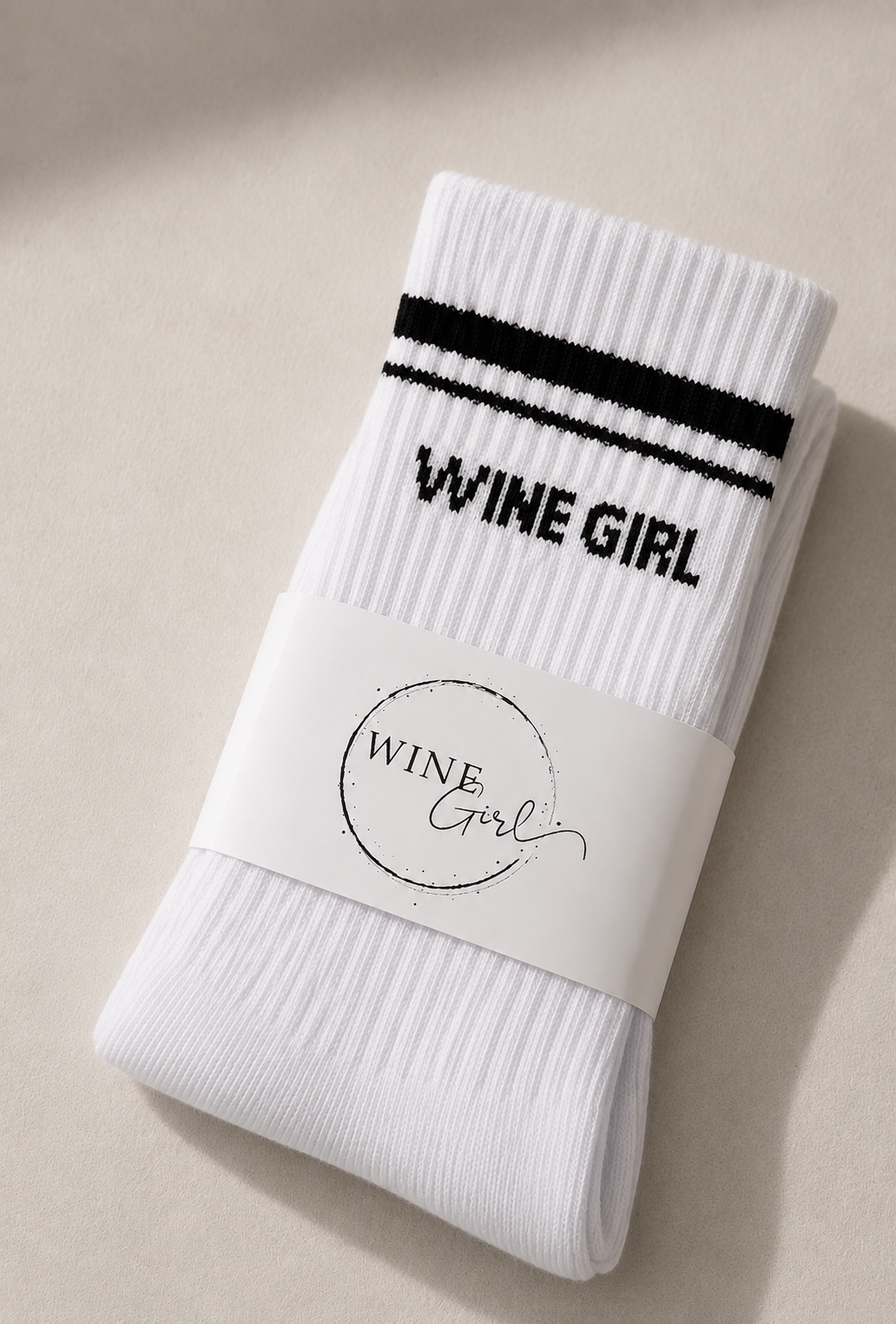 Wine Girl Black & White Socks