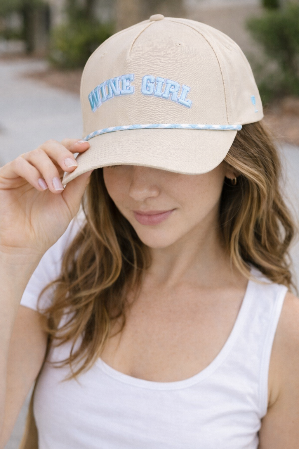 Light Blue Wine Girl Rope Hat