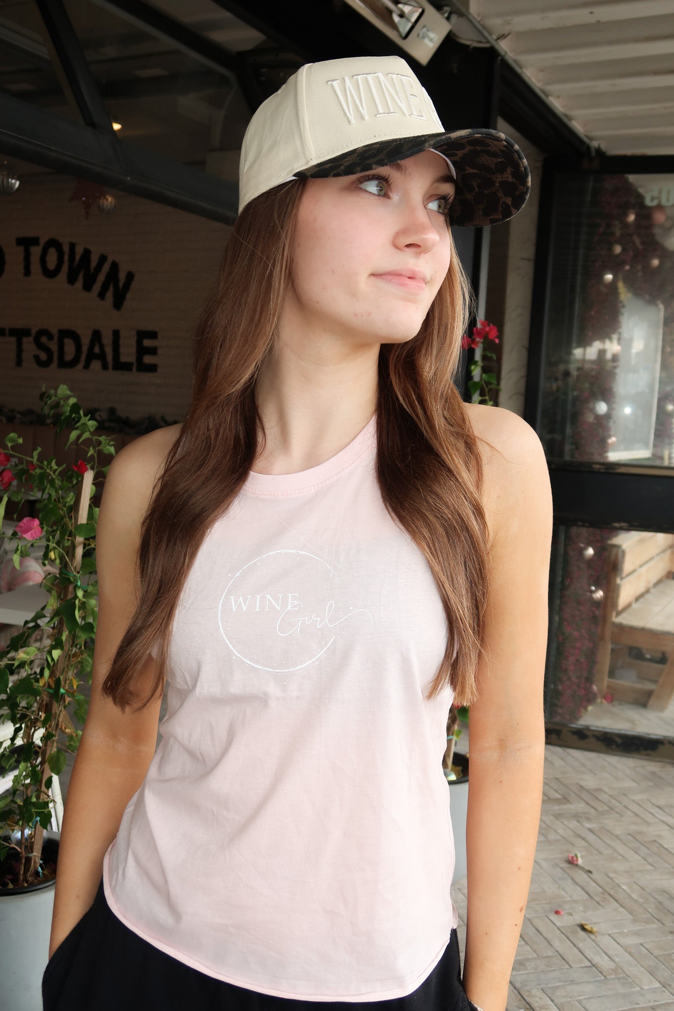 SALE - Light Pink Wine Girl Tank