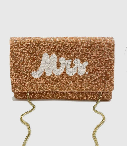 Mrs Rose Gold Beaded Bag