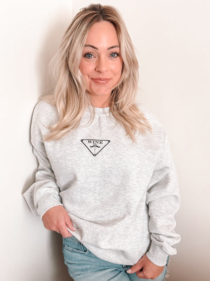 Designer Wine Girly Sweatshirt (GREY)