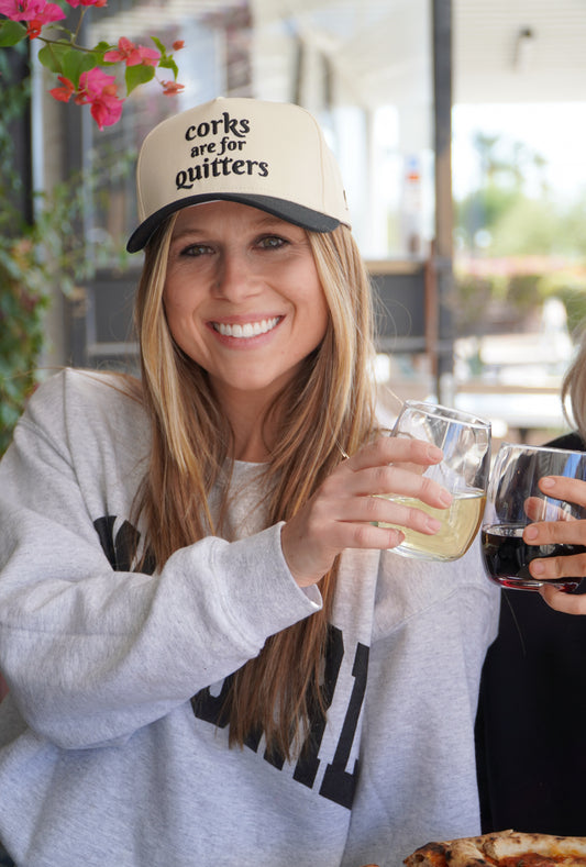 SALE HAT - CORKS ARE FOR QUITTERS BLACK