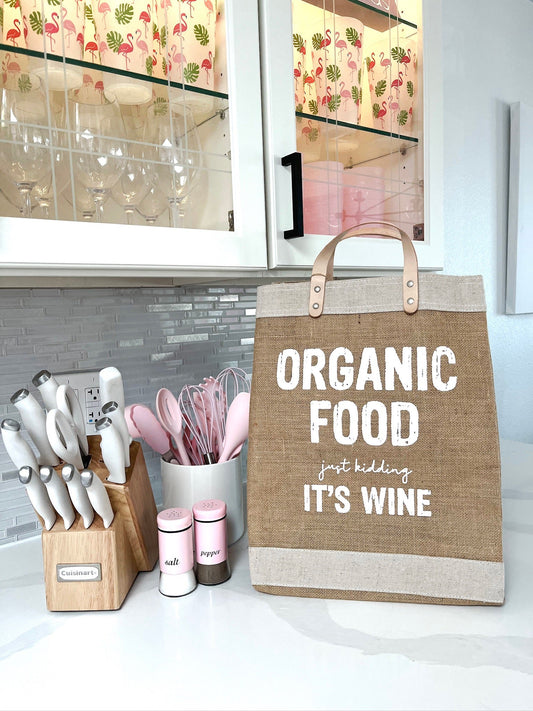 Just Kidding It's Wine Grocery Tote