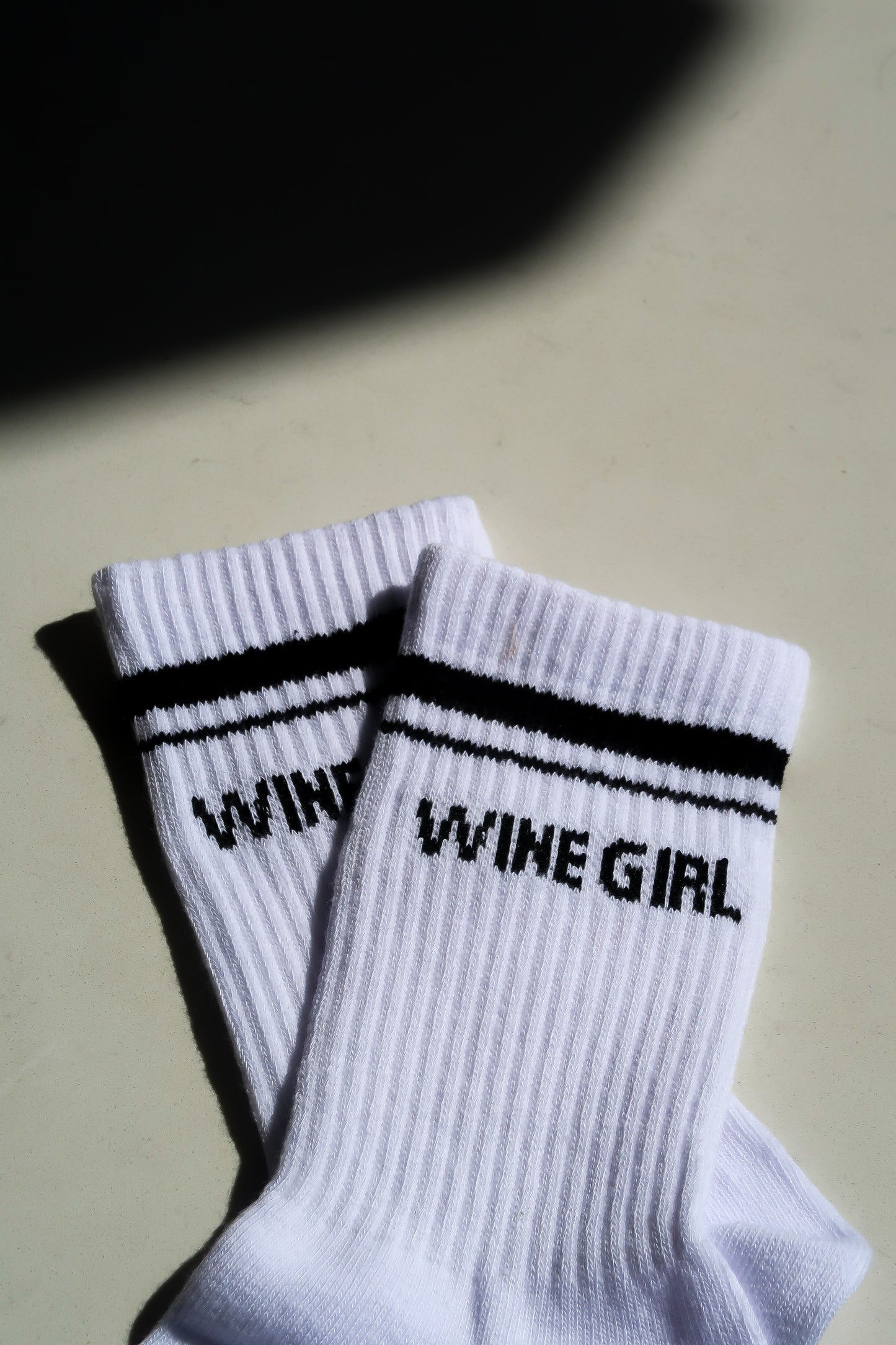 Wine Girl Black & White Socks