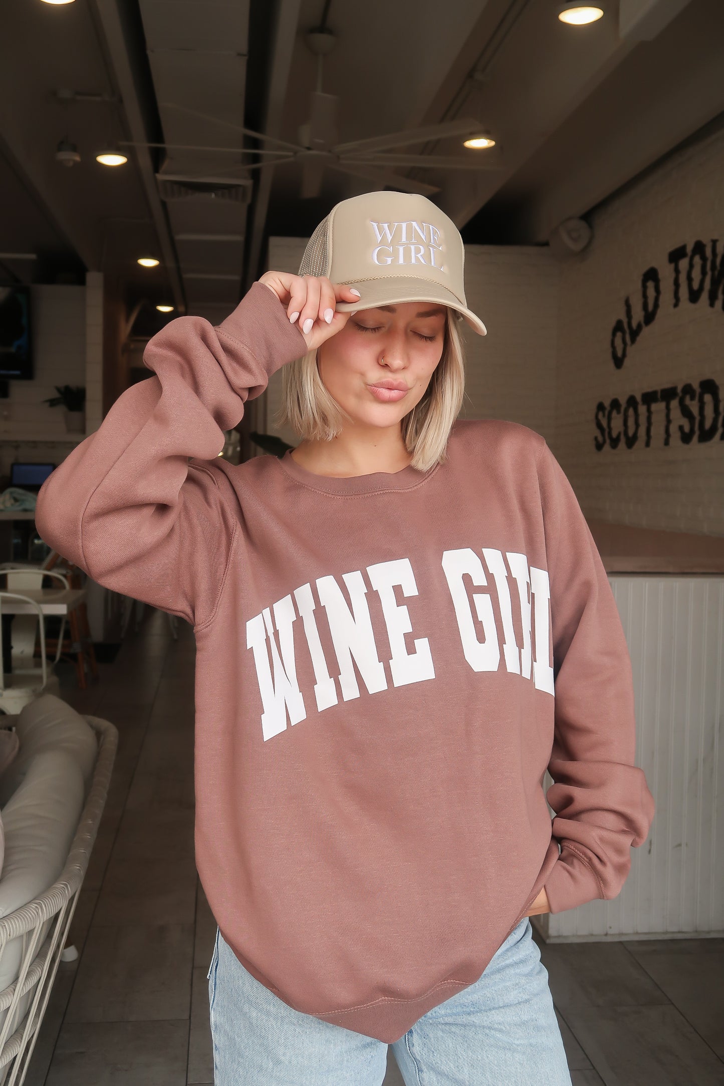 Brown Wine Girl sweatshirt