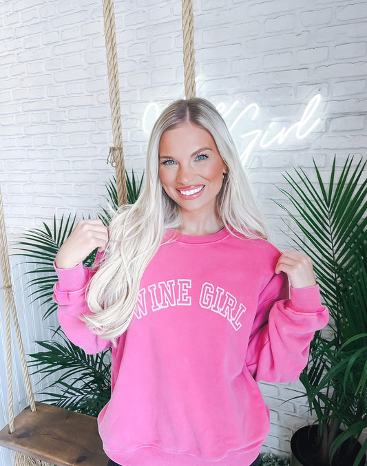 Hot Pink Wine Girl Sweatshirt