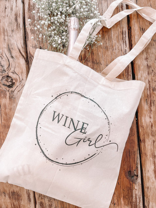 Wine Girl Canvas Tote